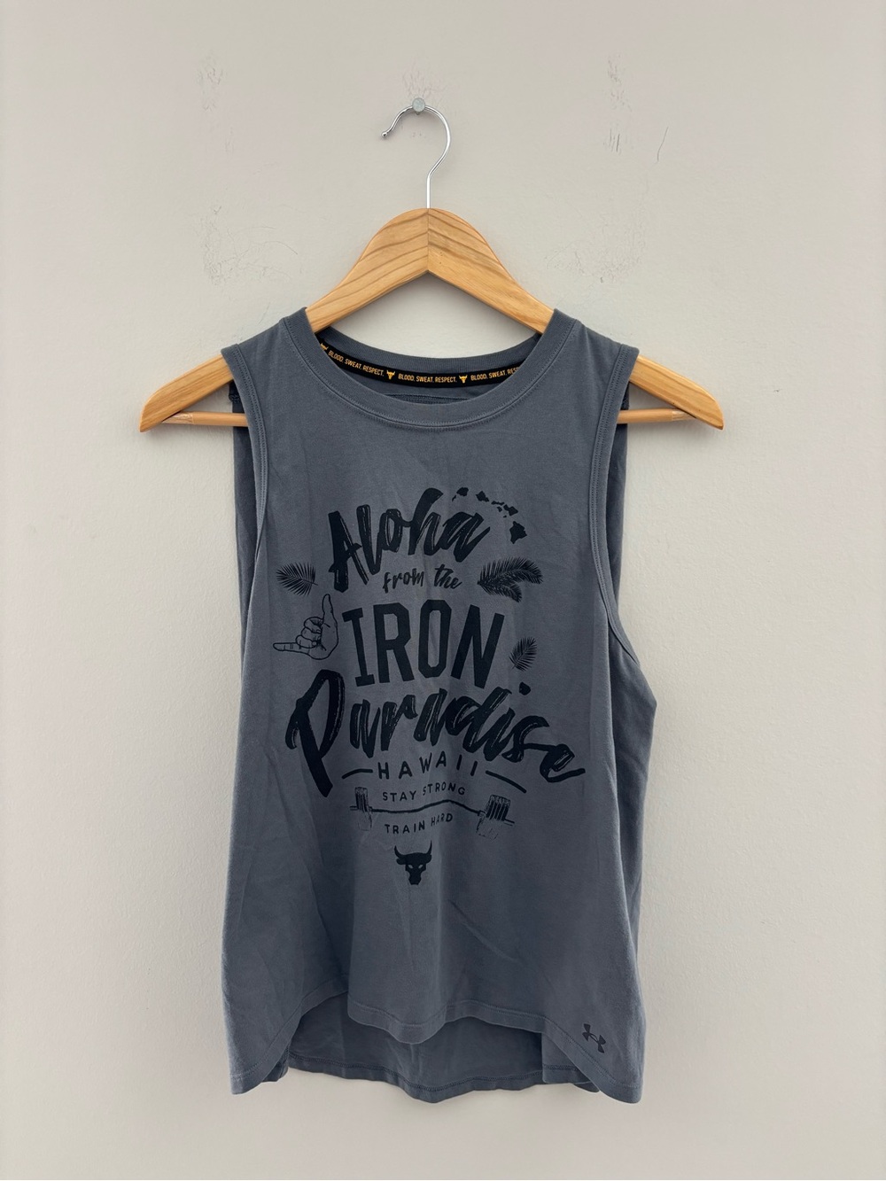 Under Armour Project Rock Gray Graphic Muscle Tank Women's L